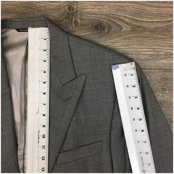 JACK‎ VICTOR Mens Blazer Sport Coat Casual Suit Jacket Size 44L Two Button Wool